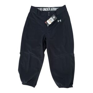 Under Armour Cropped Softball Baseball Pants Heatgear Black NEW Women’s Small